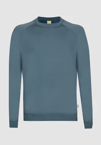 Sweatshirt i merinoullfrotté til herre