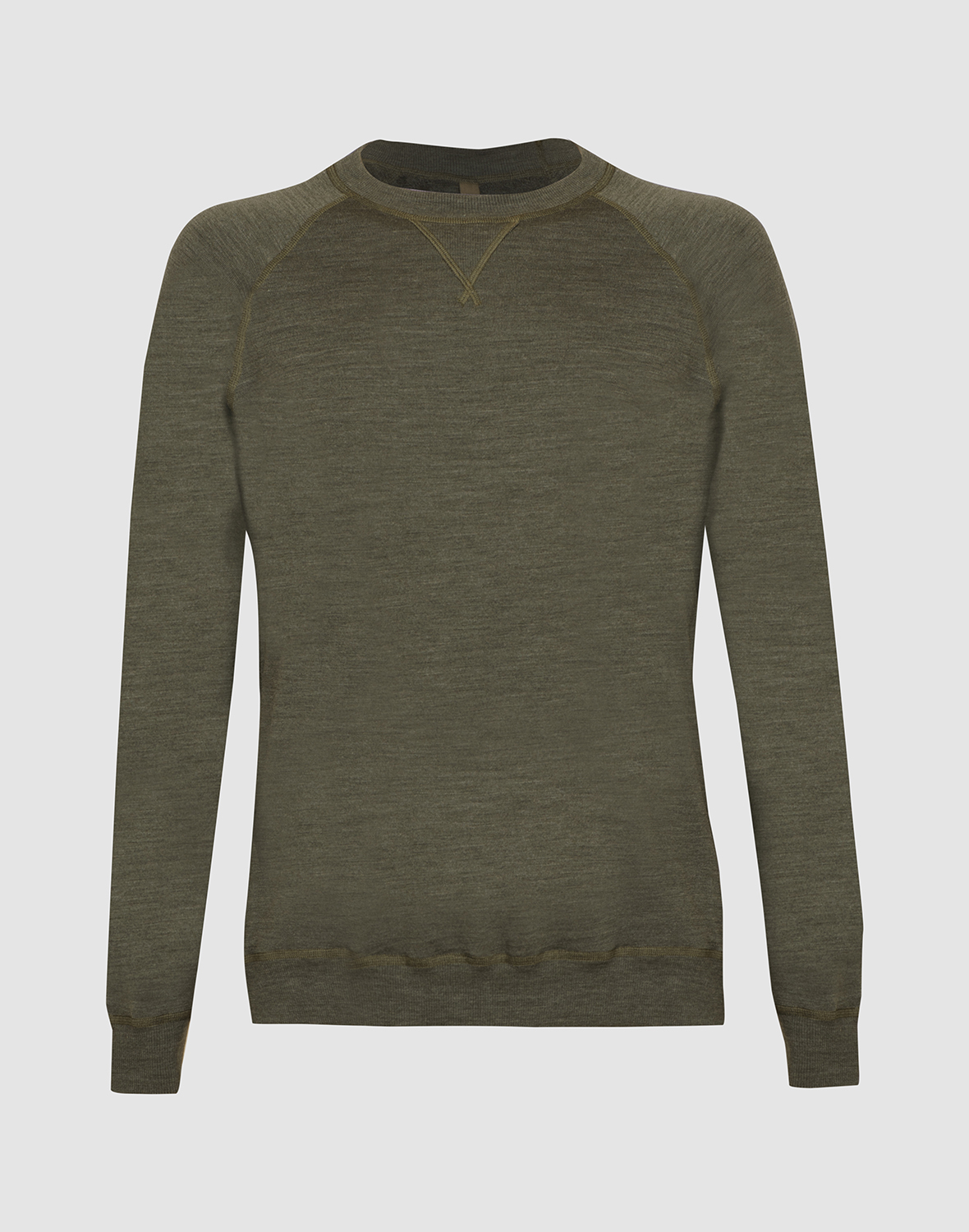 Sweatshirt i merinoullfrotté til herre