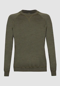 Sweatshirt i merinoullfrotté til herre