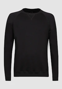 Sweatshirt i merinoullfrotté til herre