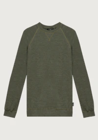 Sweatshirt i merinoullfrotté til herre