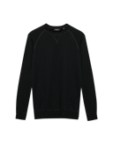 Sweatshirt i merinoullfrotté til herre Svart