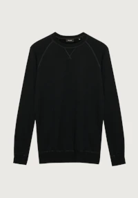 Sweatshirt i merinoullfrotté til herre