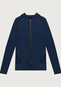 Hoodie i merinoullfrotté til herre