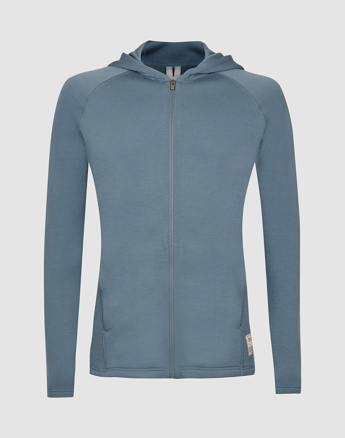 Hoodie i merinoullfrotté til herre