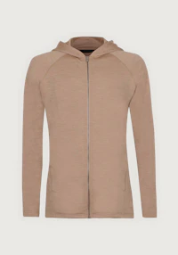 Hoodie i merinoullfrotté til herre