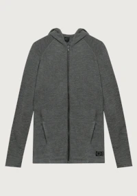 Hoodie i merinoullfrotté til herre