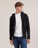 Men's merino wool terry hoodie Black
