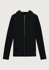 Hoodie i merinoullfrotté til herre