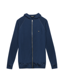 Hoodie i merinoullfrotté til herre Marineblå