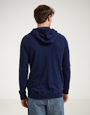 Hoodie i merinoullfrotté til herre Marineblå