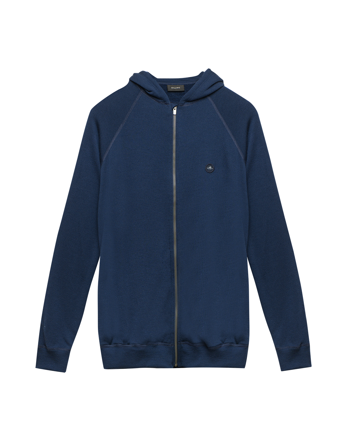 Hoodie i merinoullfrotté til herre