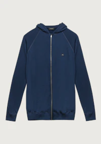 Hoodie i merinoullfrotté til herre