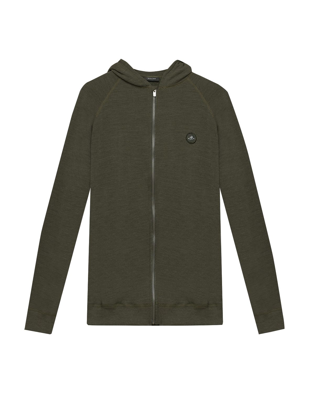 Hoodie i merinoullfrotté til herre