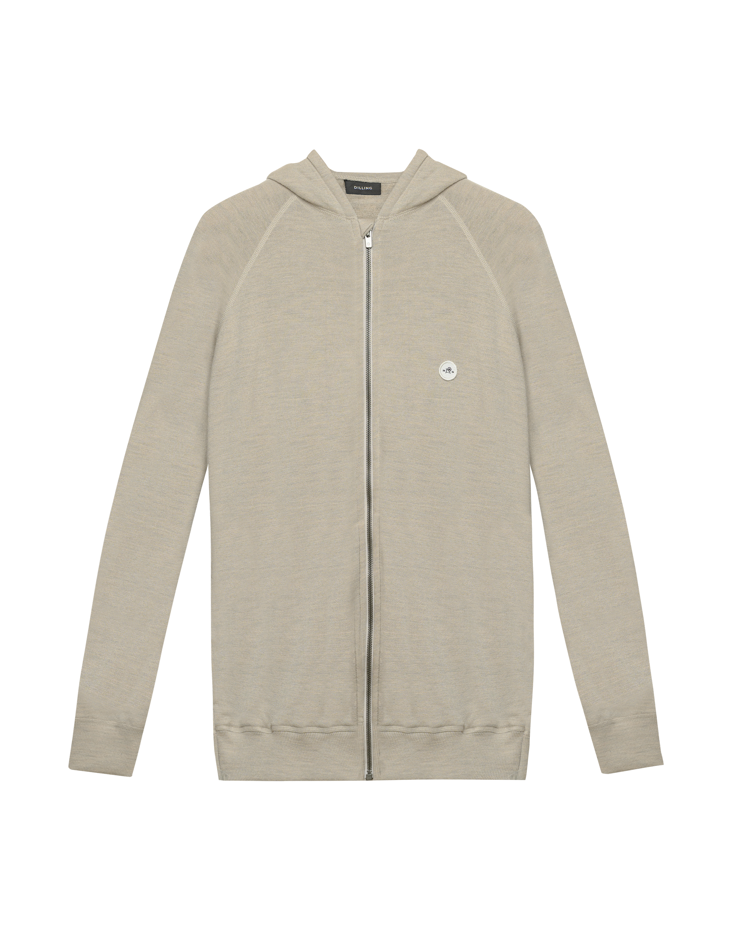 Hoodie i merinoullfrotté til herre