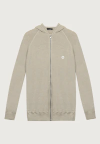 Hoodie i merinoullfrotté til herre
