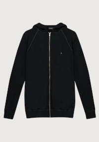 Hoodie i merinoullfrotté til herre