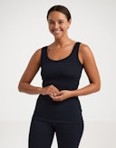 Women's merino wool tank top Black