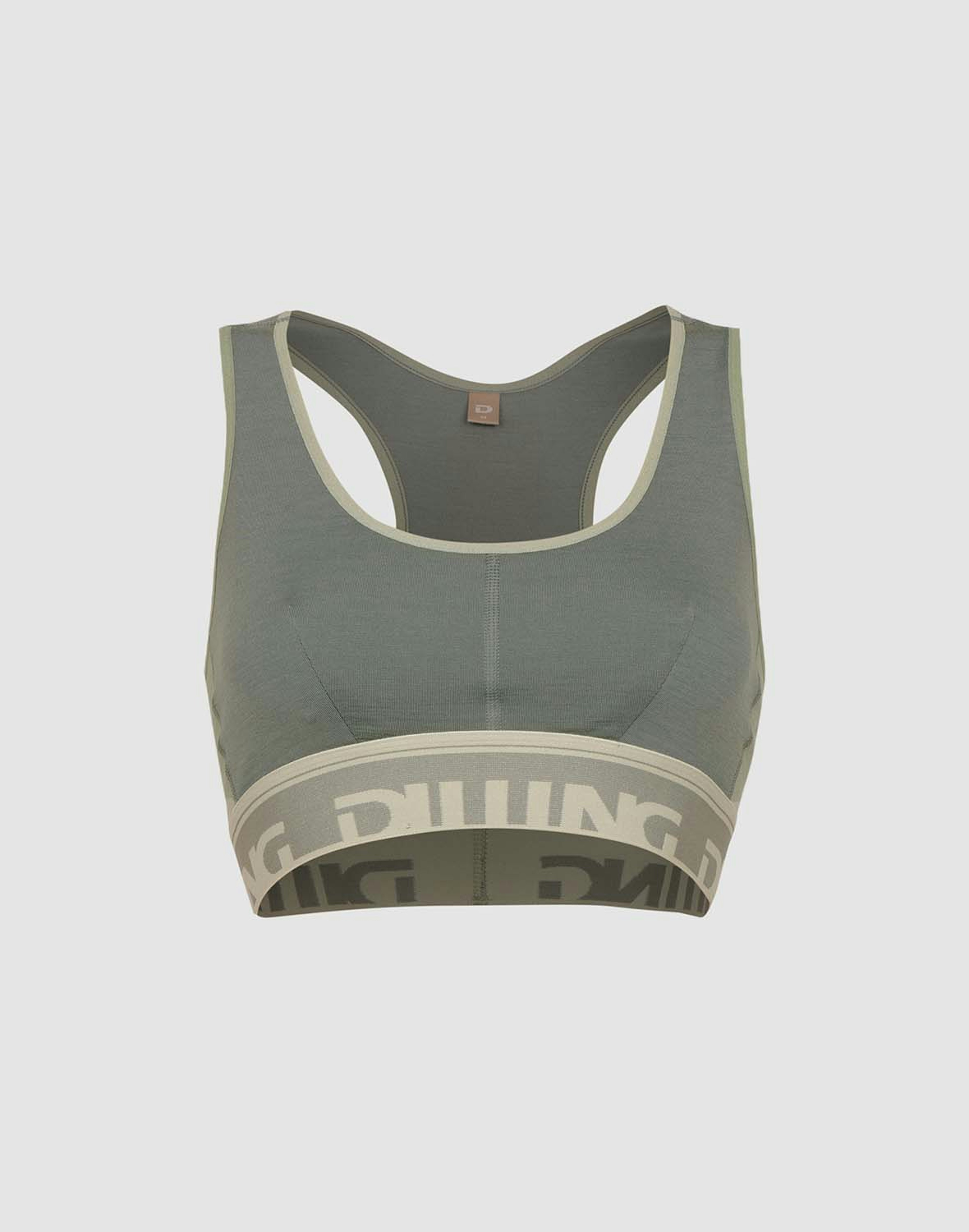 Women's merino wool sports bra Jade green