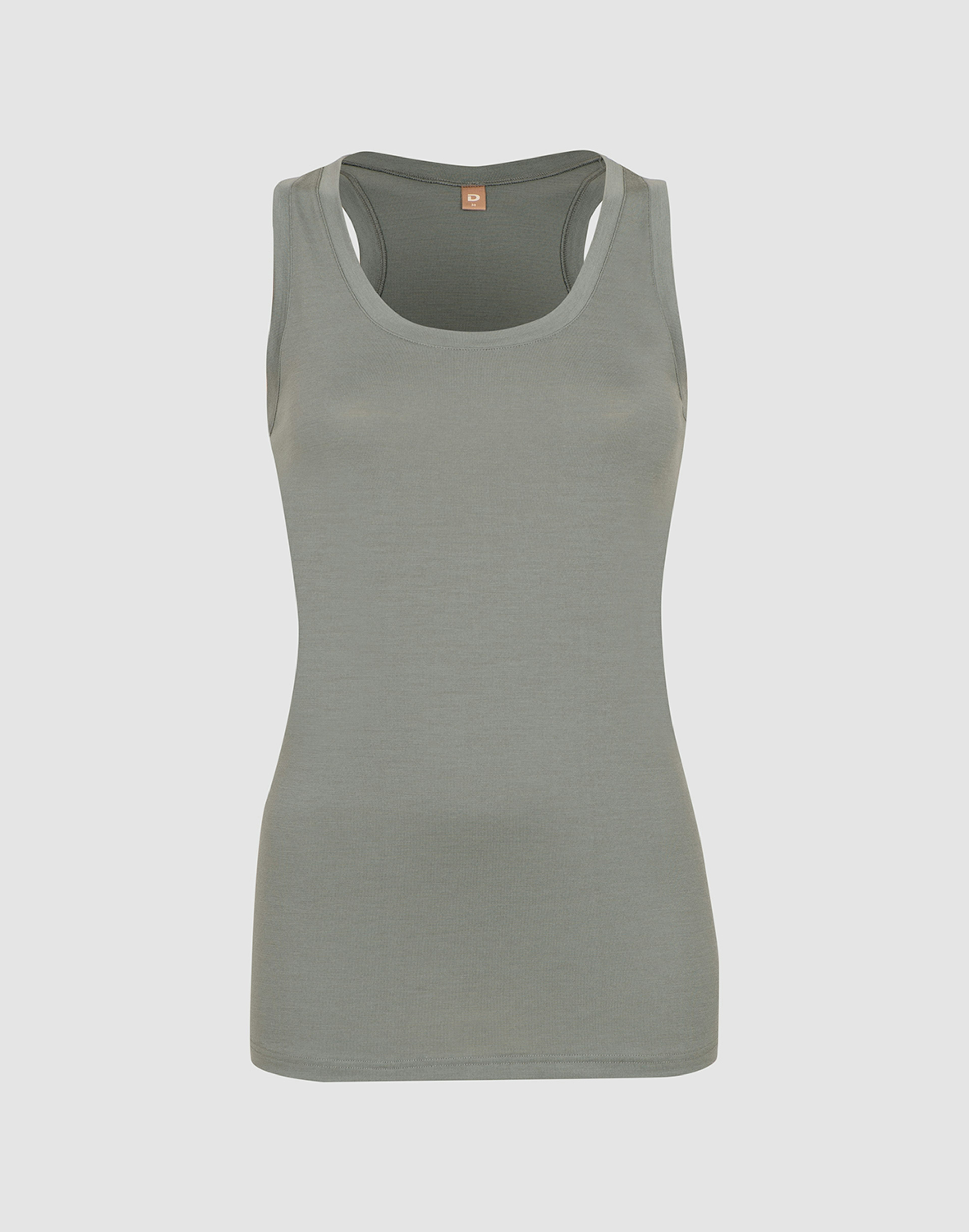 Women’s merino wool racerback tank top  Jade green