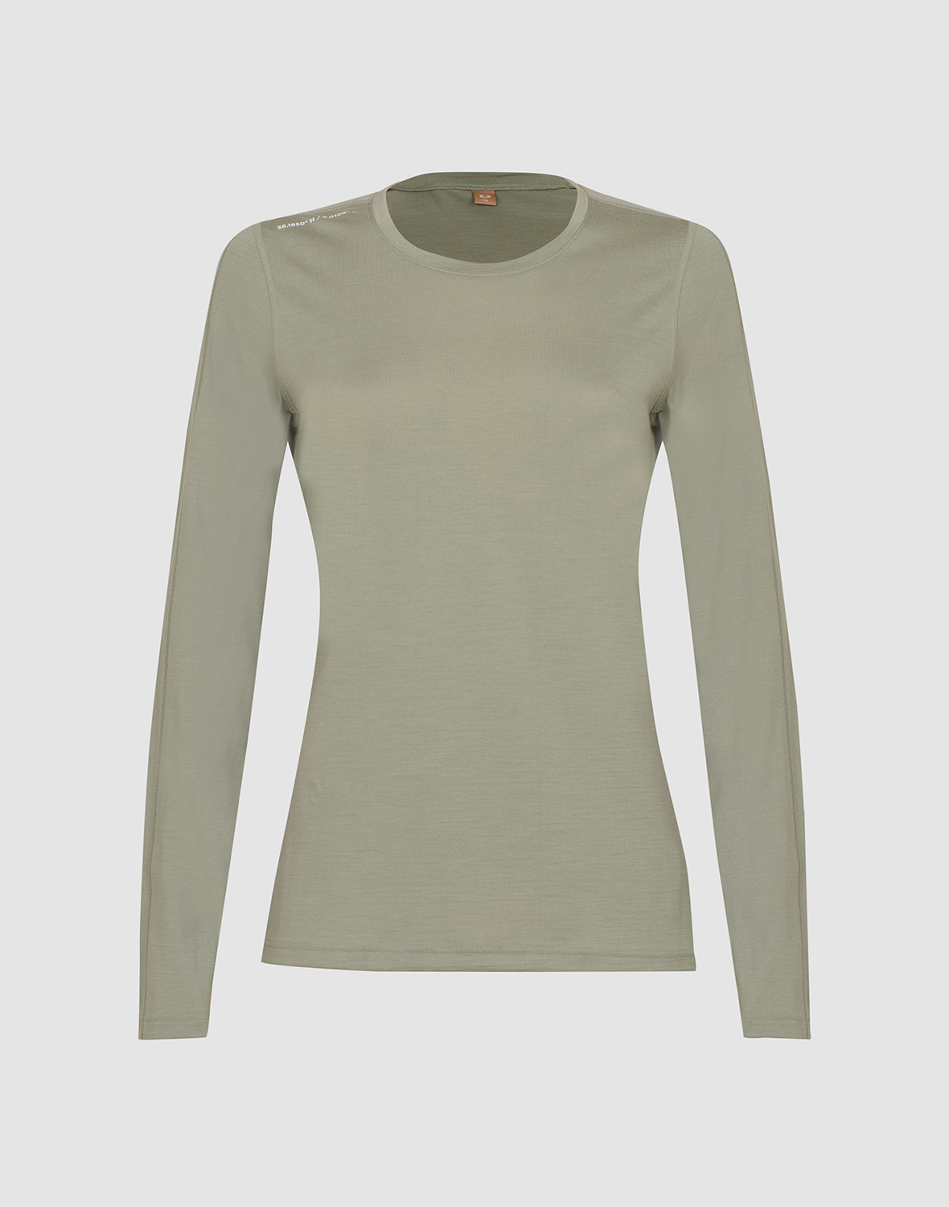 Women's merino wool long sleeve top Frosty green
