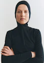Half-zip top with hoodie