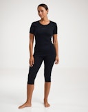 3/4 leggings i merinould til kvinder Sort