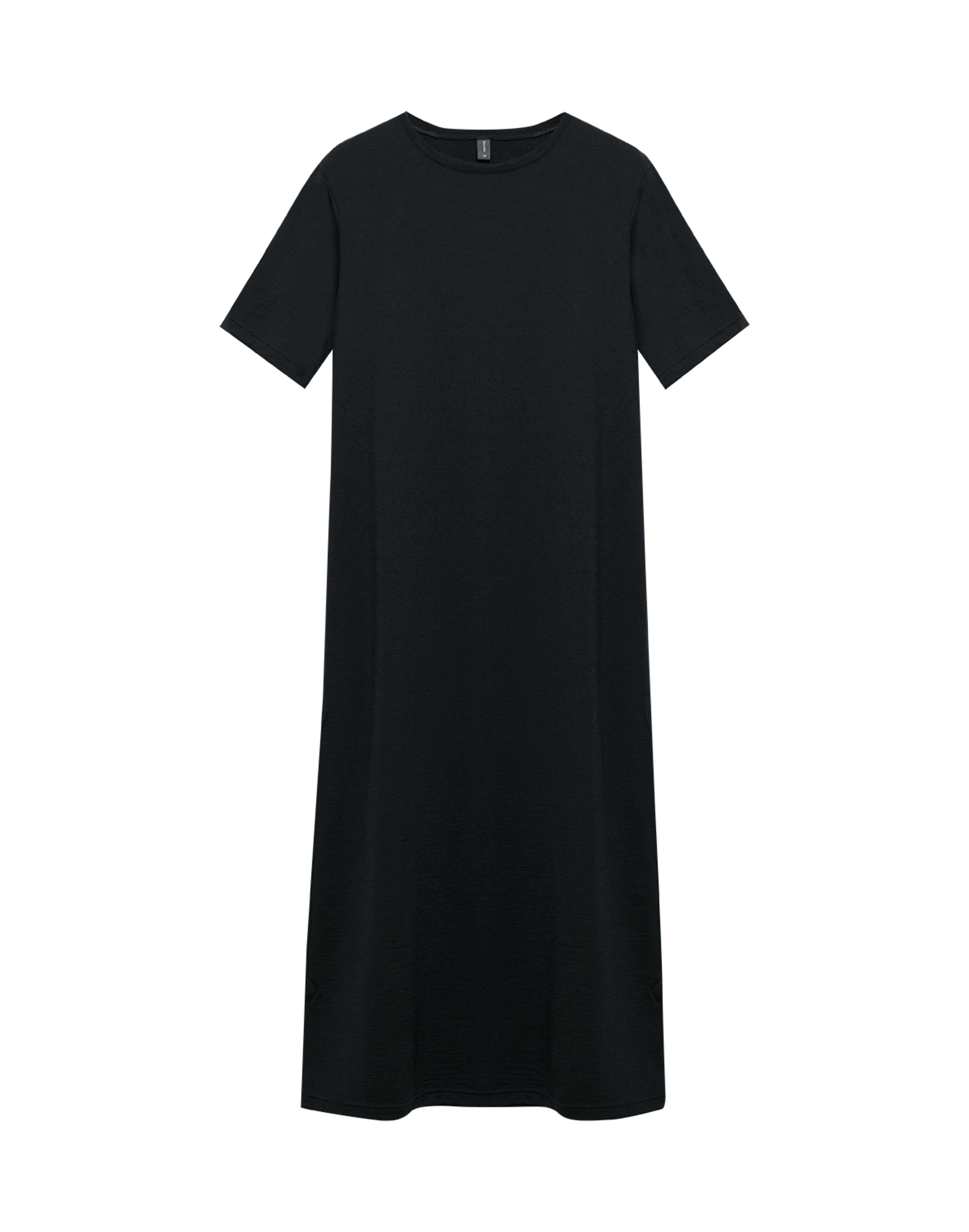 wool shirt dress The Shirt Dress in 'Enamel' Black Merino Wool