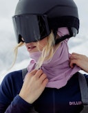 Balaklava i merinoull til dame Rosa nellik
