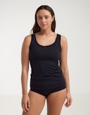 Tank top i merinould til kvinder Sort