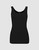 Tank top i merinould til kvinder Sort
