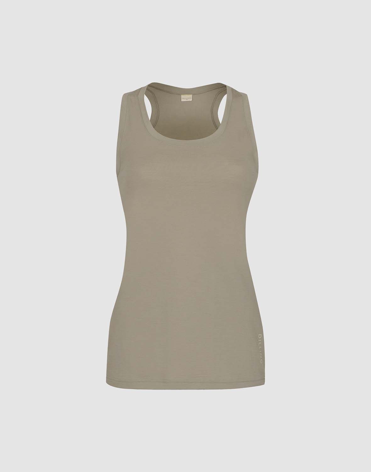 Tanktopp med bryterrygg i merinoull til dame