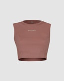 Kort tanktopp i merinoull til dame Rosa rødme