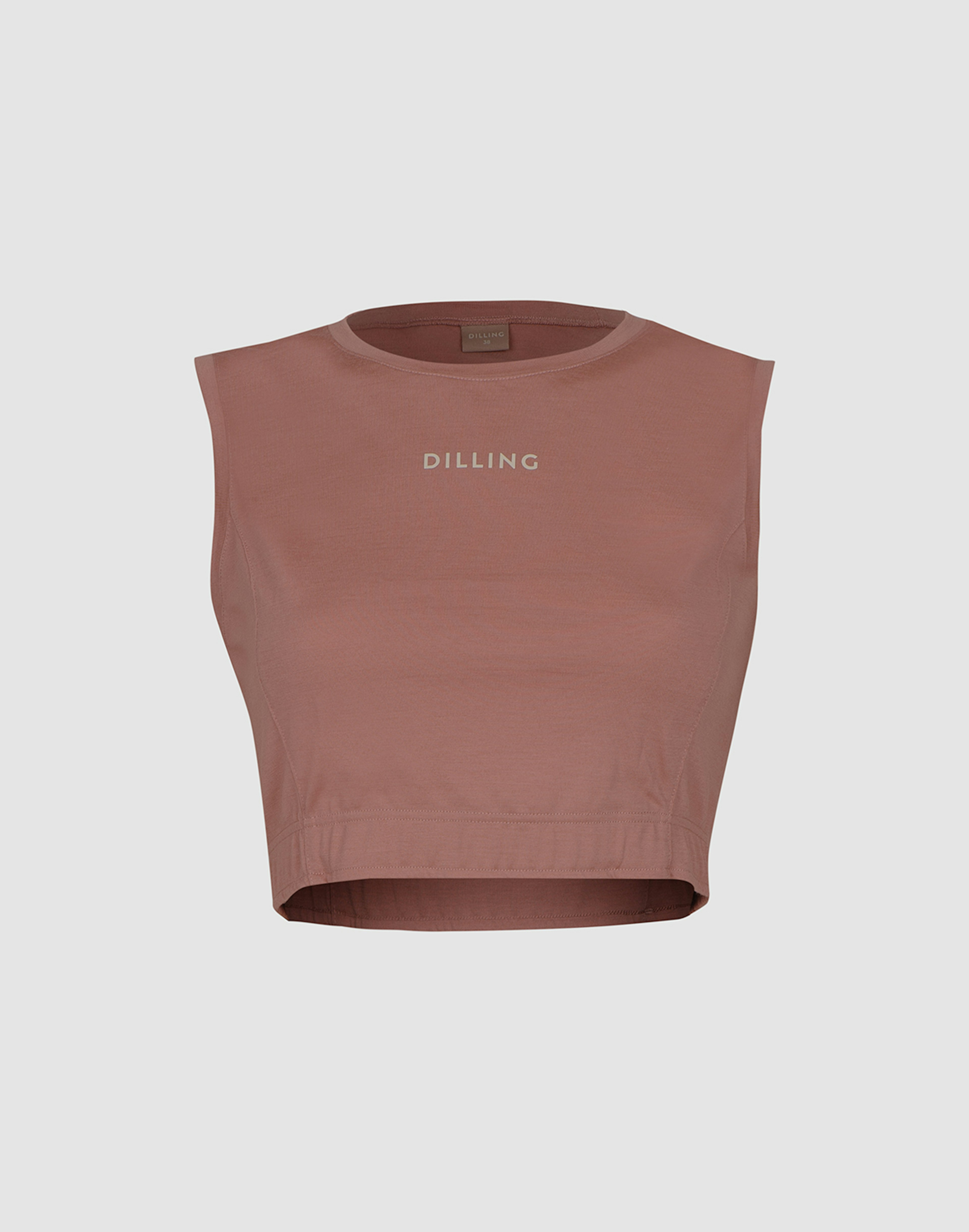 Kort tanktopp i merinoull til dame Rosa rødme
