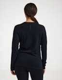 Bluse i merinould til kvinder Sort