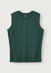 Avkortet singlet i merinoull til dame