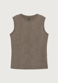 Avkortet singlet i merinoull til dame