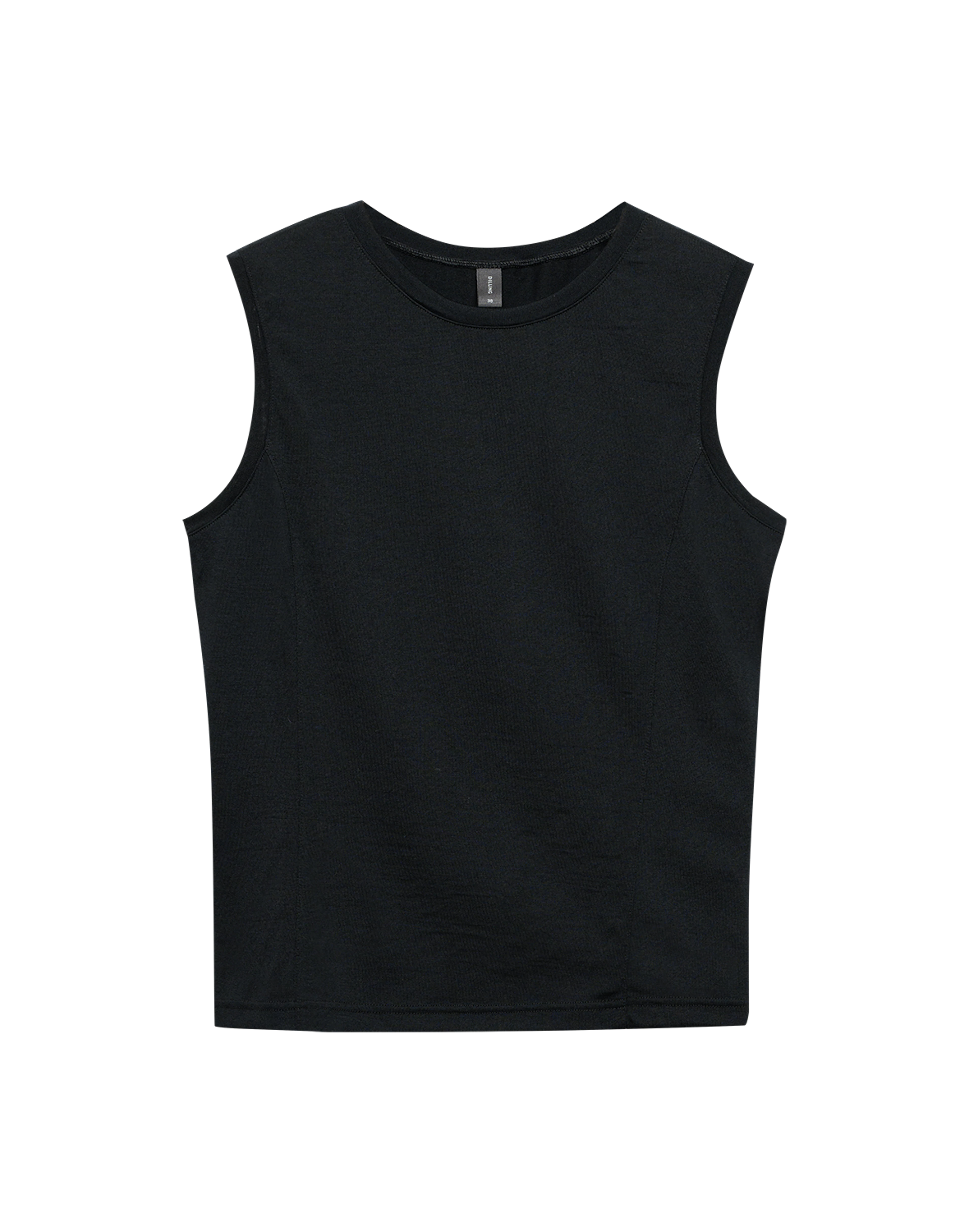 Women's merino wool cropped Tank top in Black - $83.99 - Dilling