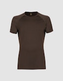 T-shirt van merinowol voor heren Donkerbruin