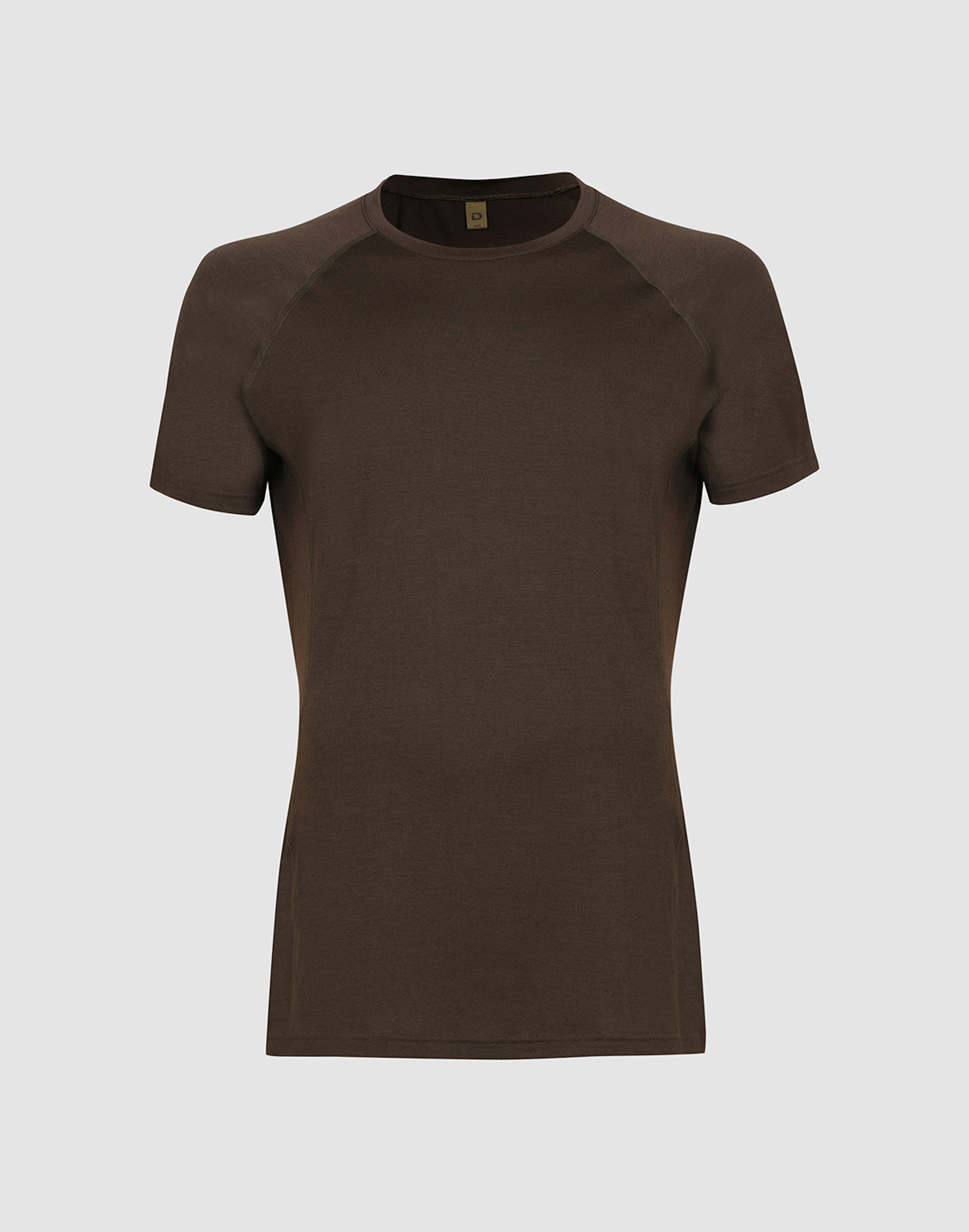T-shirt van merinowol voor heren Donkerbruin