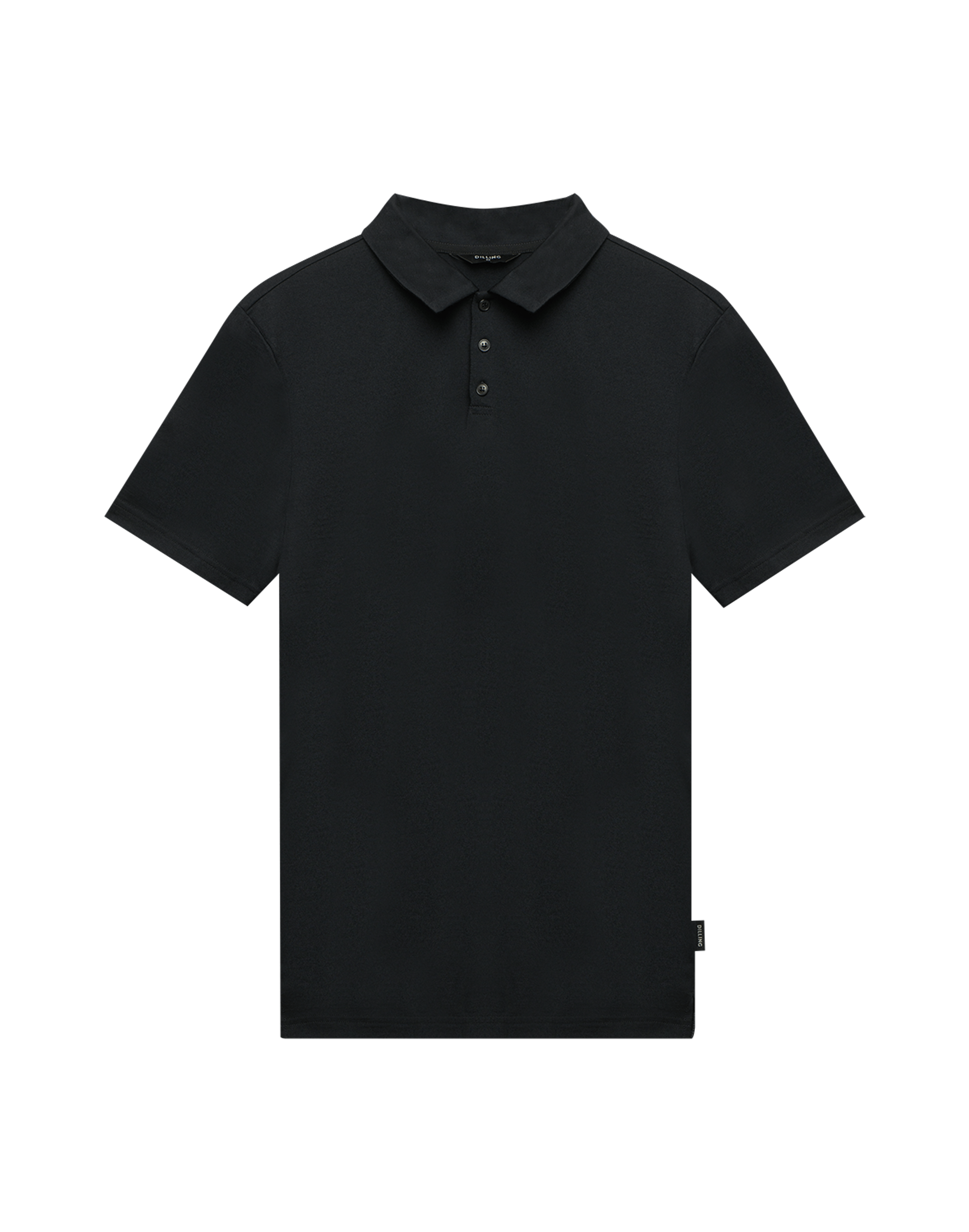 Men's merino wool polo in Black - Free shipping - Dilling