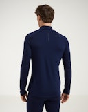 Shirt met halve rits van merinowol voor heren Marineblauw