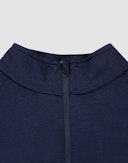 Shirt met halve rits van merinowol voor heren Marineblauw