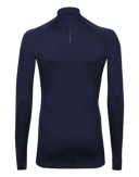Shirt met halve rits van merinowol voor heren Marineblauw