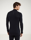 Shirt met halve rits van merinowol voor heren Zwart