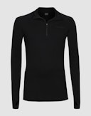 Shirt met halve rits van merinowol voor heren Zwart