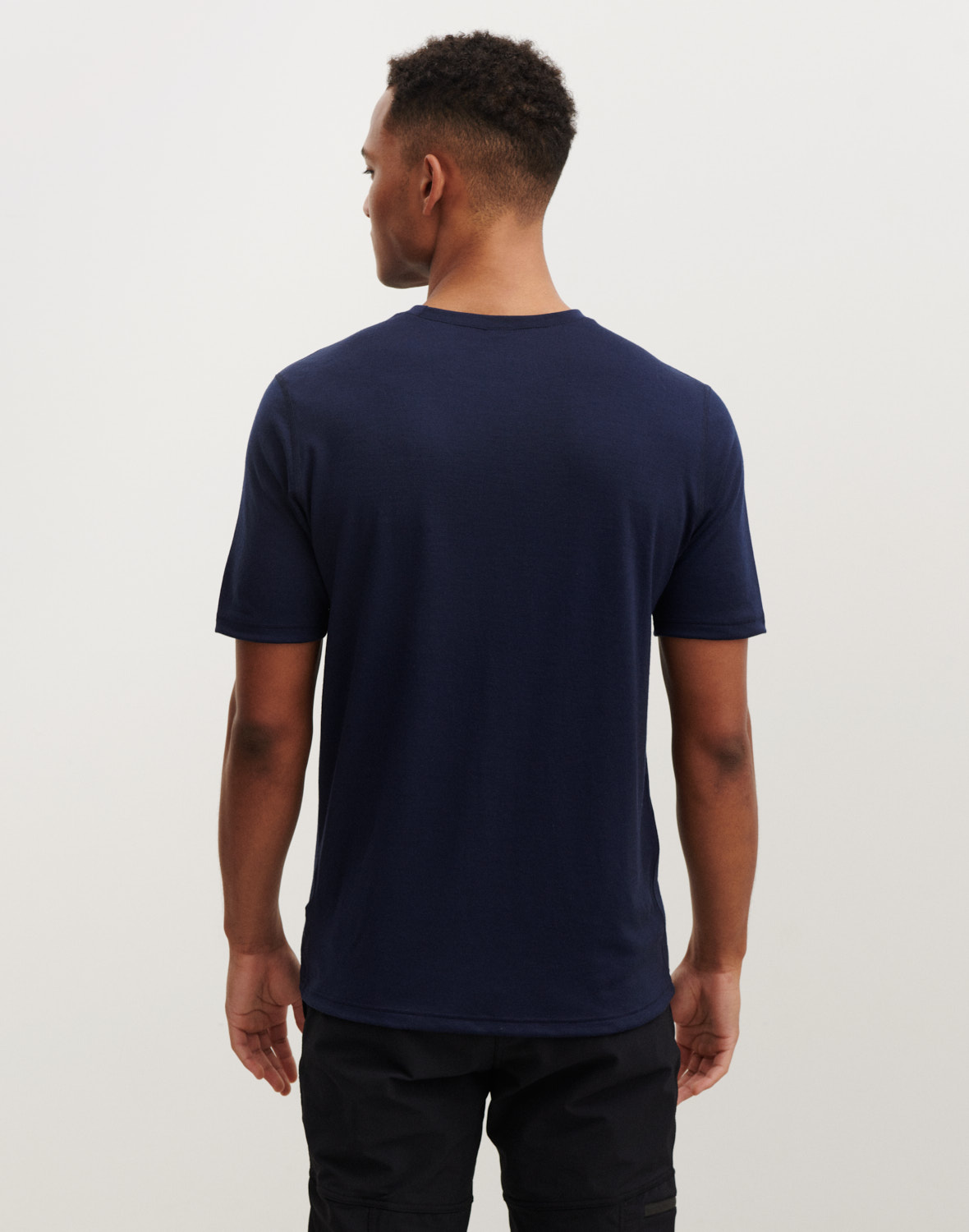 T shirt en laine merinos pour homme Bleu marine Dilling