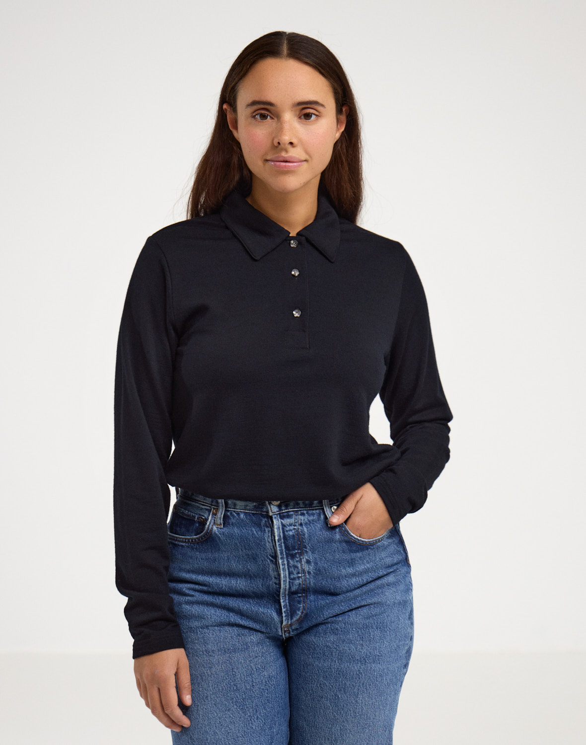 Women's merino wool polo sweatshirt - Free shipping - Dilling