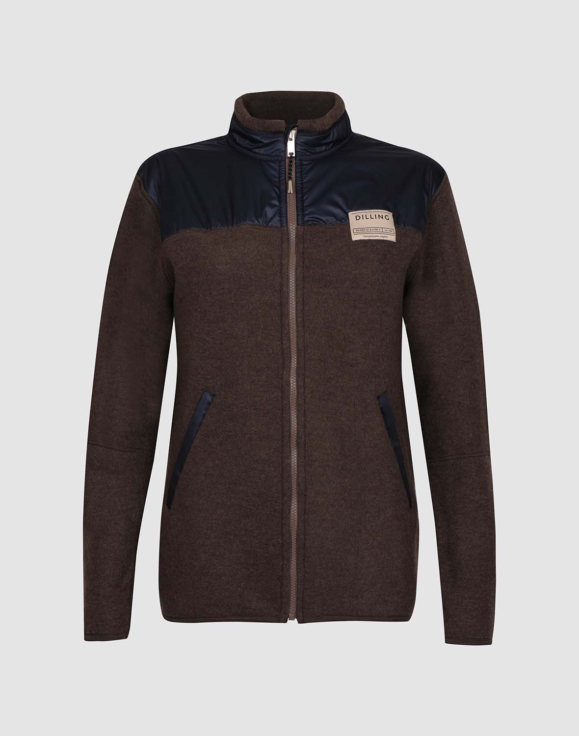 Jakke i merinoullfleece til dame