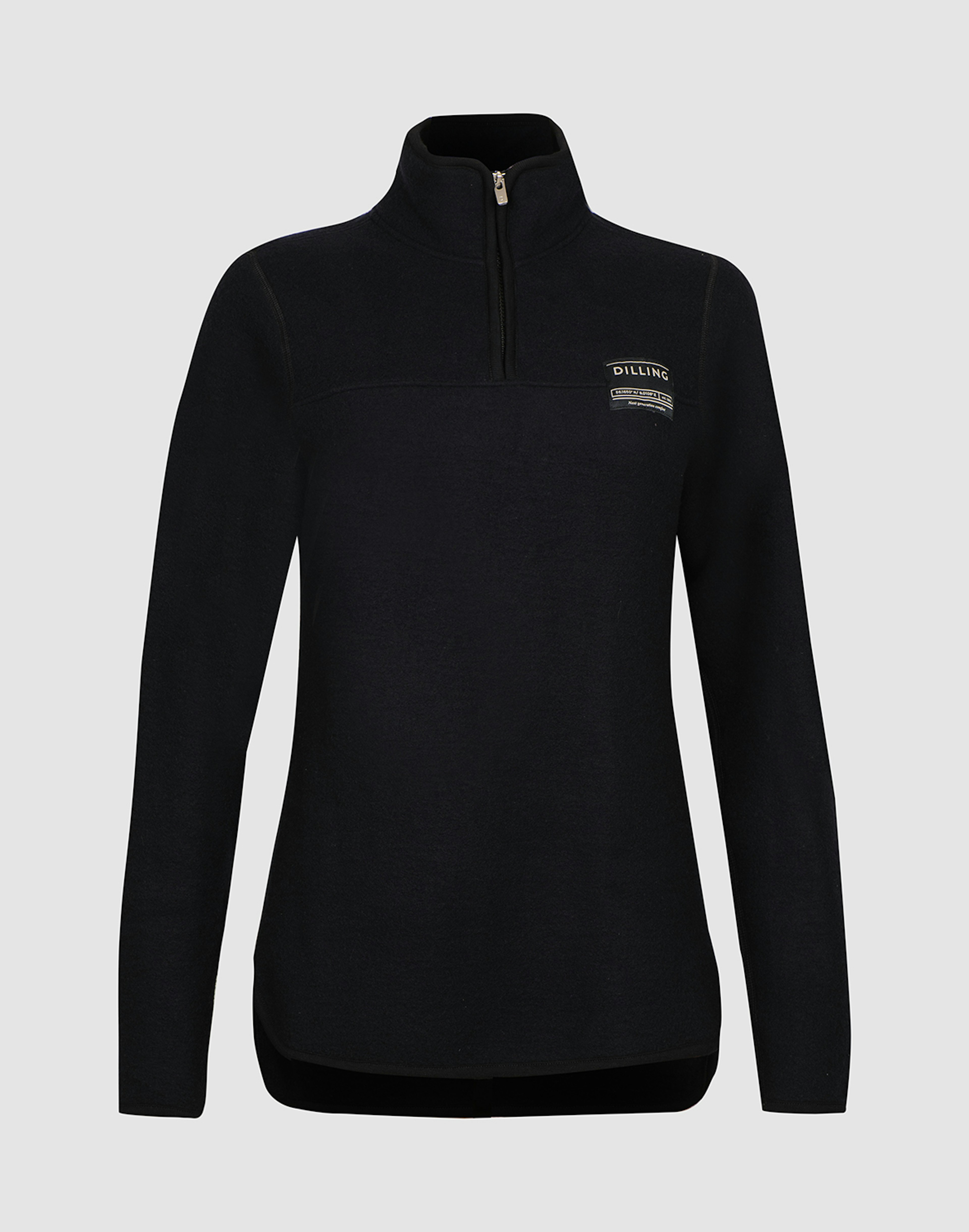 Jakke i merinoullfleece til dame Svart